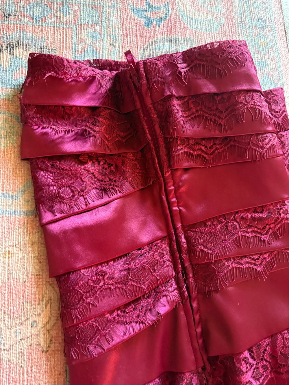 Silk and Lace Corset top with boning - Picture 12 of 13